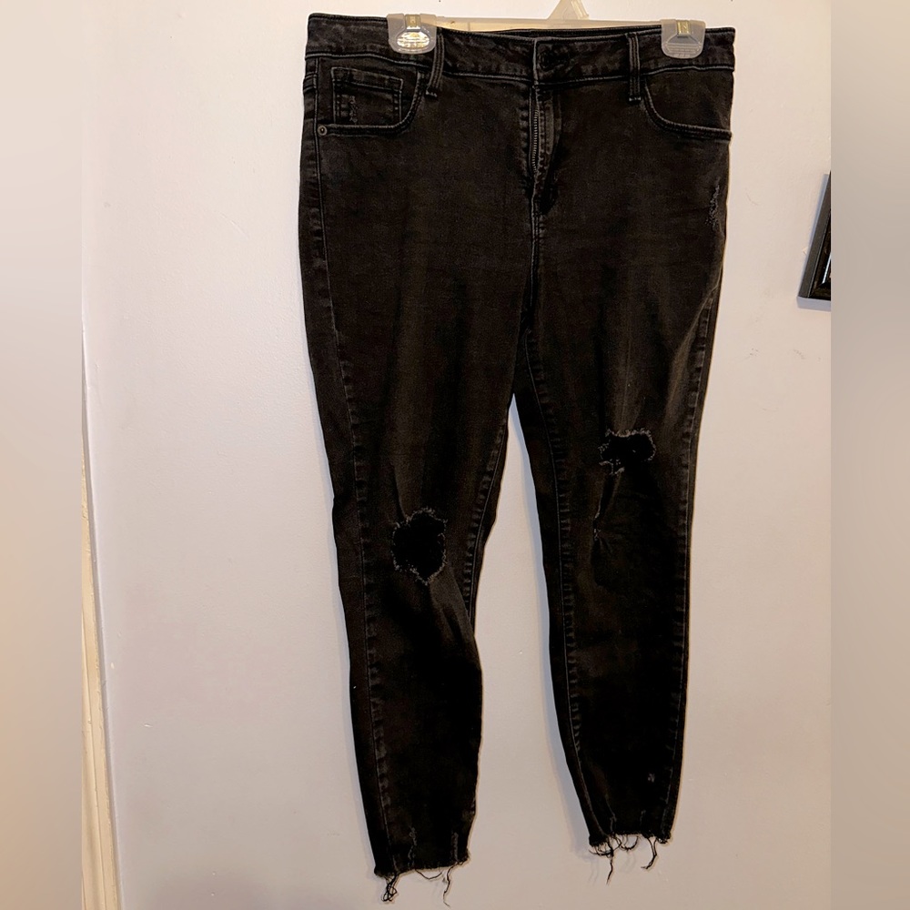 OLD NAVY Black Rockstar ripped jeans Size 14